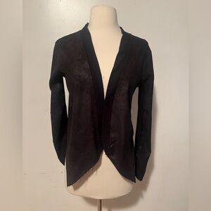 Velvet Womens Sweater Size P Black Solid Long Sleeve Cardigan Top Shirt